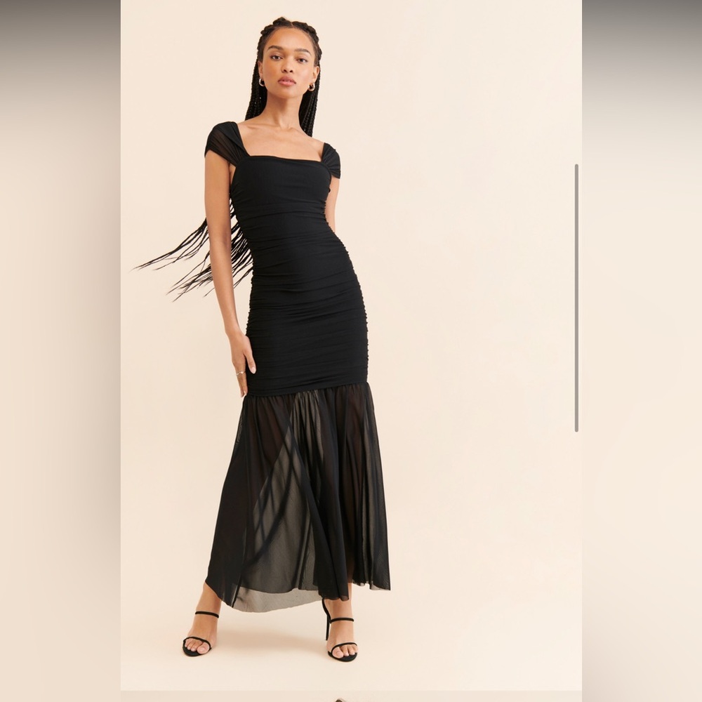 Elliatt Capra Mesh Black Maxi Dress
